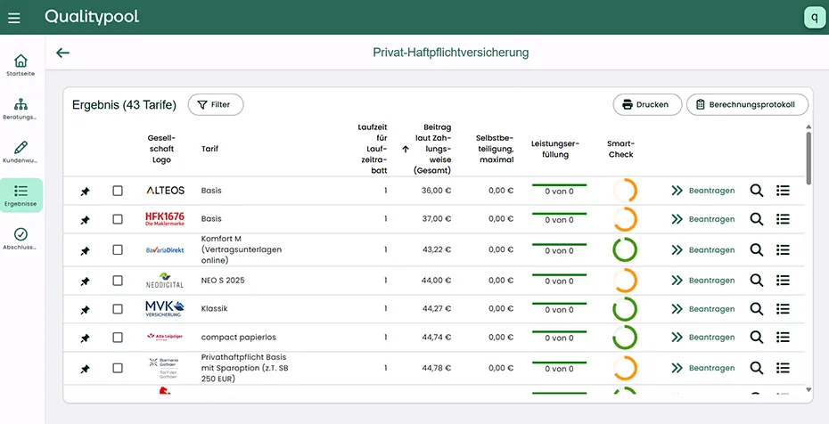 Vergleichsrechner Smart Compare Frontend